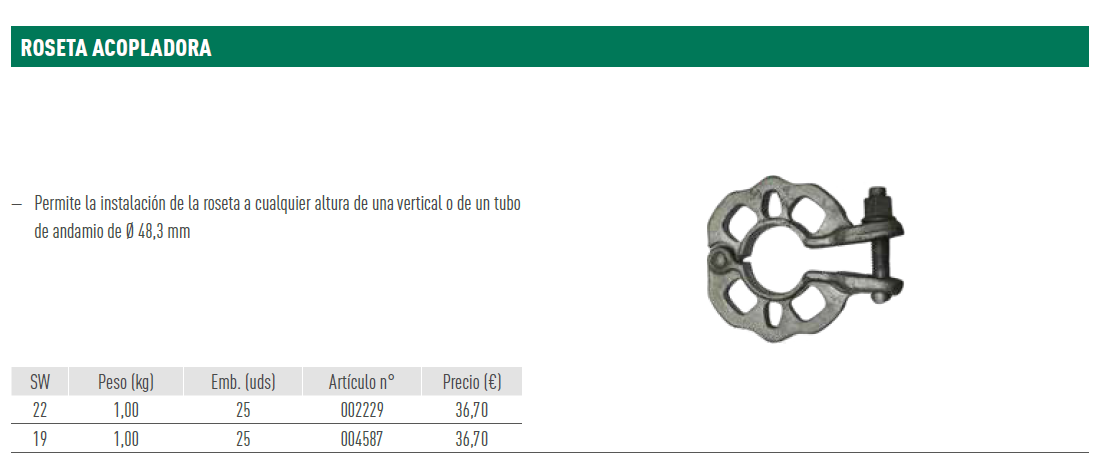 SF ROSETA ACOPLADORA SW 22